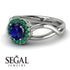 Split Shank Halo Sapphire Engagement Ring - Adriana No. 30 image 3
