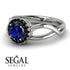 Split Shank Halo Sapphire Engagement Ring - Adriana No. 45 image 3