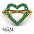 Split Shank Heart Emerald Ring - Delaney No. 4 image 10
