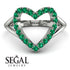 Split Shank Heart Emerald Ring - Delaney No. 6 image 10