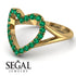 Split Shank Heart Emerald Ring - Delaney No. 4 image 3