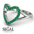Split Shank Heart Emerald Ring - Delaney No. 6 image 3