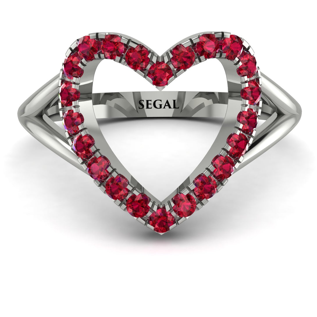 Split Shank Heart Ruby Ring - Delaney No. 12