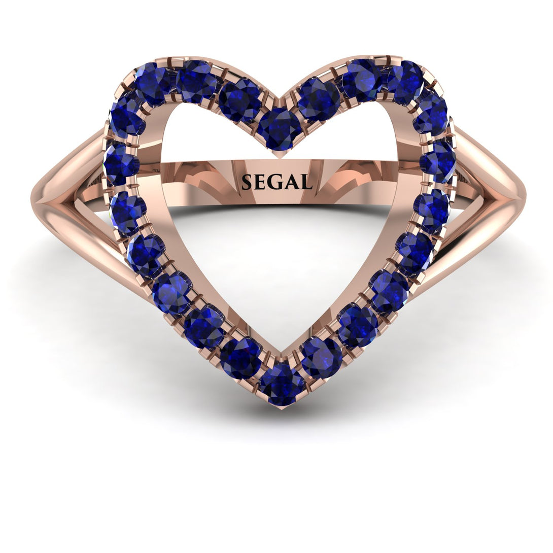 Split Shank Heart Sapphire Ring - Delaney No. 14