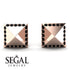 Square Black Diamond Earrings - Elora No. 8 image 5