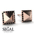 Square Black Diamond Earrings - Elora No. 8 image 2