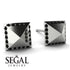 Square Black Diamond Earrings - Elora No. 9 image 2