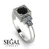 Square Black Diamond Engagement Ring - Samara No. 9 image 10