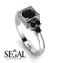 Square Black Diamond Engagement Ring - Samara No. 39 image 10