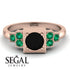 Square Black Diamond Engagement Ring - Samara No. 23 image 2