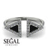 Triangle Black Diamond Open Ring - Nevaeh No. 9 image 10