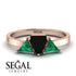 Triangle Black Diamond Engagement Ring - Molly No. 23 image 2