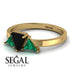 Triangle Black Diamond Engagement Ring - Molly No. 22 image 3