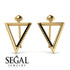 Triangle Black Diamond Stud Earrings - Amiyah No. 7 image 2