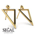 Triangle Black Diamond Stud Earrings - Amiyah No. 7 image 3