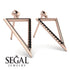 Triangle Black Diamond Stud Earrings - Amiyah No. 8 image 3