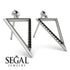 Triangle Black Diamond Stud Earrings - Amiyah No. 9 image 3