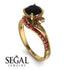 Twist Shank Black Diamond Engagement Ring - Maria No. 52 image 10