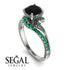 Twist Shank Black Diamond Engagement Ring - Maria No. 24 image 10