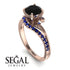 Twist Shank Black Diamond Engagement Ring - Maria No. 68 image 10
