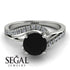 Twist Shank Black Diamond Engagement Ring - Maria No. 9 image 2