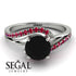 Twist Shank Black Diamond Engagement Ring - Maria No. 54 image 2