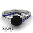 Twist Shank Black Diamond Engagement Ring - Maria No. 69 image 2
