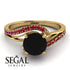 Twist Shank Black Diamond Engagement Ring - Maria No. 52 image 2