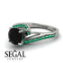 Twist Shank Black Diamond Engagement Ring - Maria No. 24 image 3