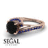 Twist Shank Black Diamond Engagement Ring - Maria No. 68 image 3