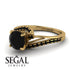 Twist Shank Black Diamond Engagement Ring - Maria No. 37 image 3