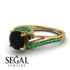 Twist Shank Black Diamond Engagement Ring - Maria No. 22 image 3