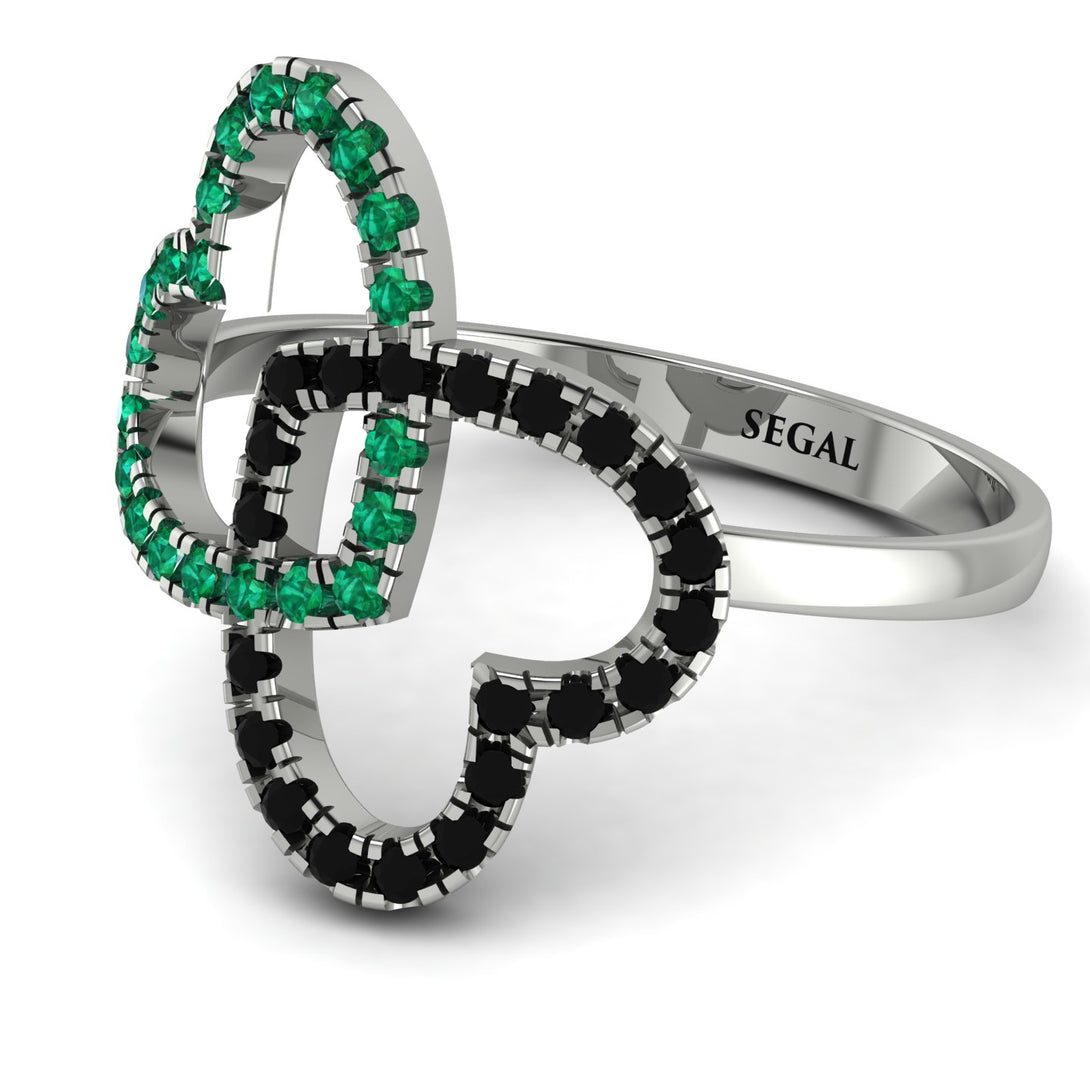 Two Hearts Emerald Ring - Selena No. 36