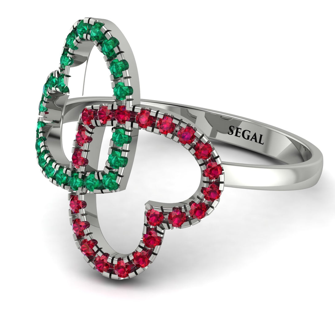 Two Hearts Emerald Ring - Selena No. 51