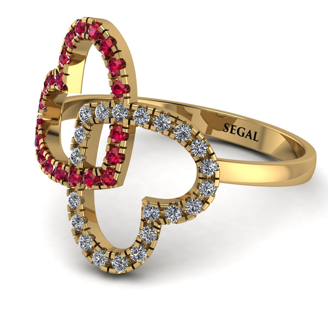 Two Hearts Ruby Ring - Selena No. 10