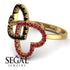 Two Hearts Black Diamond Ring - Selena No. 52 image 10