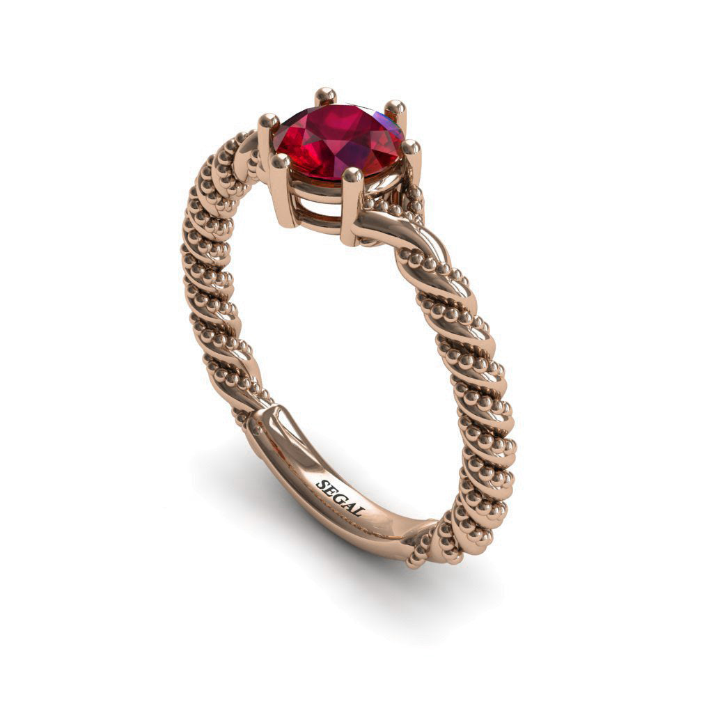 The Braid Ring Ruby Ring- Keira no. 8