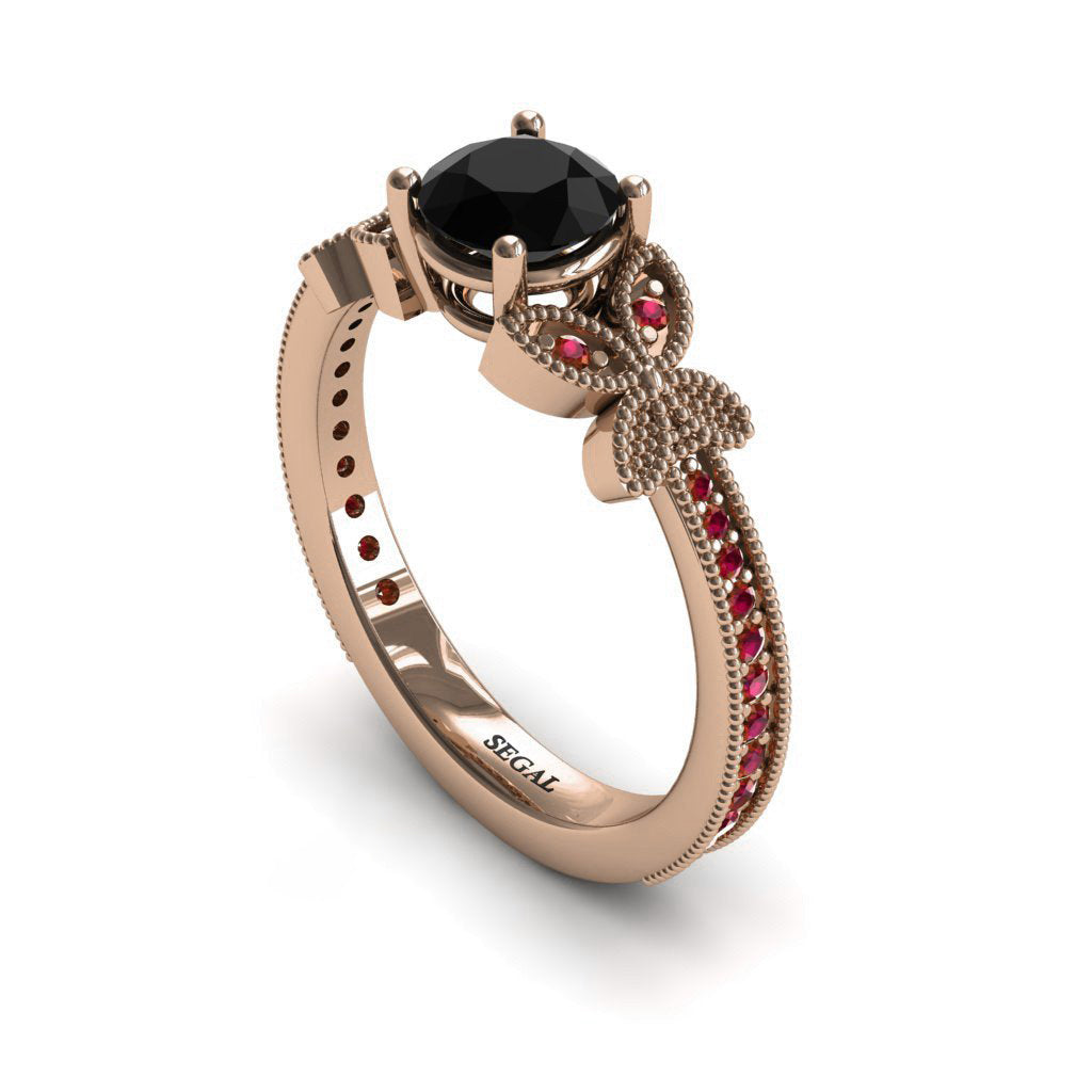 The Butterfly Stairs Black Diamond Ring- Amelia no. 5