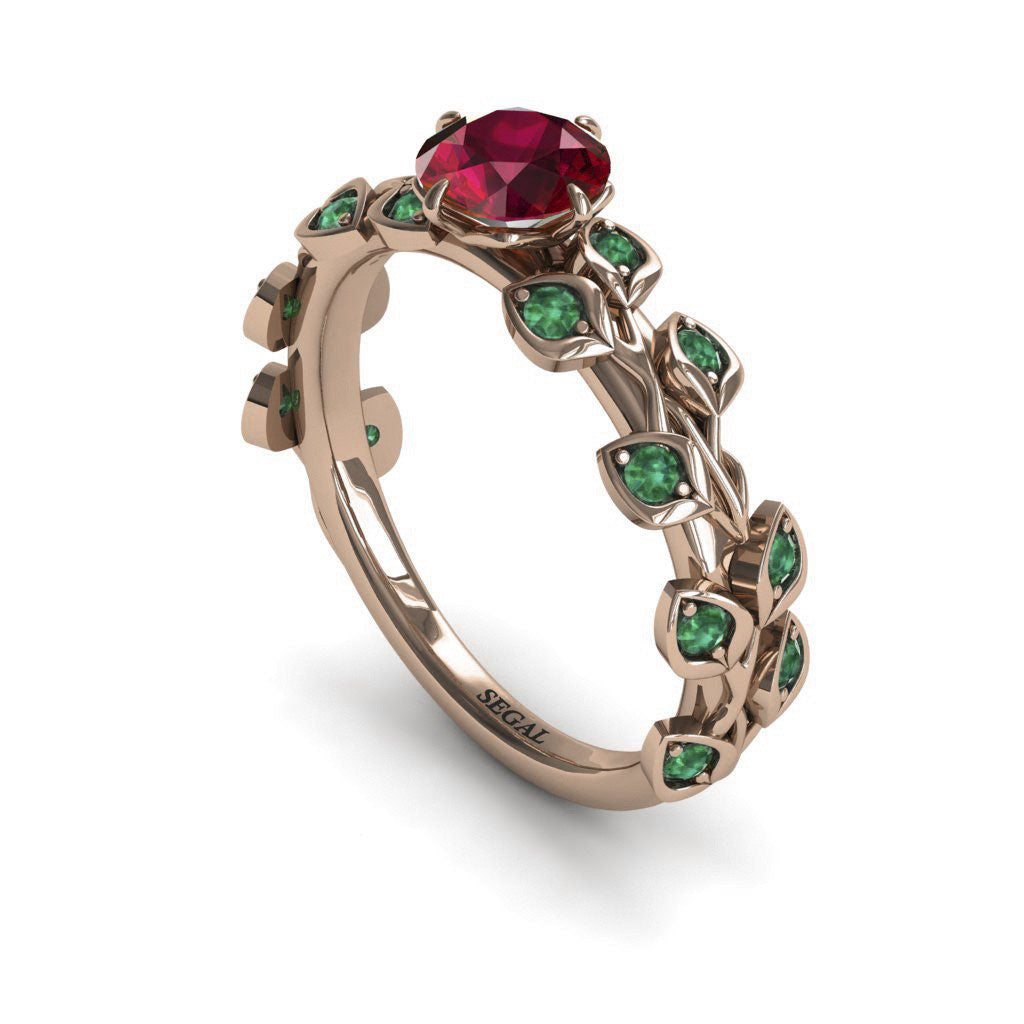 Leaves All Around Ruby Ring- Sydney no. 17