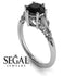 Art deco Leaves Structure Black Diamond Ring- Reagan no. 12 image 5
