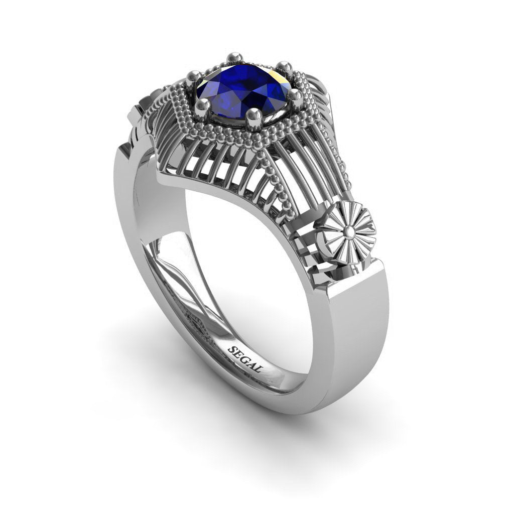 The Flower Cage Blue Sapphire Ring- Savannah no������ 6