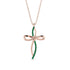 Unique Emerald Swirling Cross Necklace - Arthur No. 5 image 1