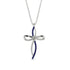 Unique Sapphire Swirling Cross Necklace - Arthur No. 15 image 1