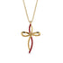 Unique Ruby Swirling Cross Necklace - Arthur No. 10 image 1