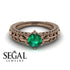 The Victorian Leafs Engagement ring Green Emerald Ring for Women- Kylie no. 8 image 2
