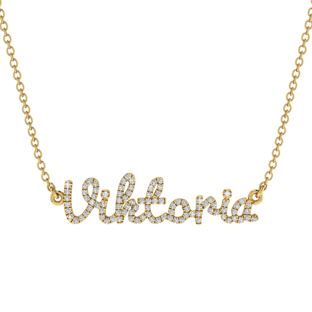 Diamond Gold Name Necklace - Viktoria