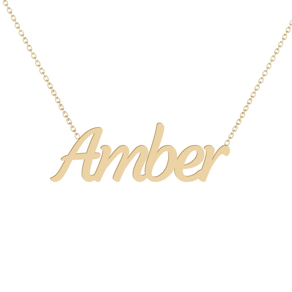 Gold Name Necklace - Amber