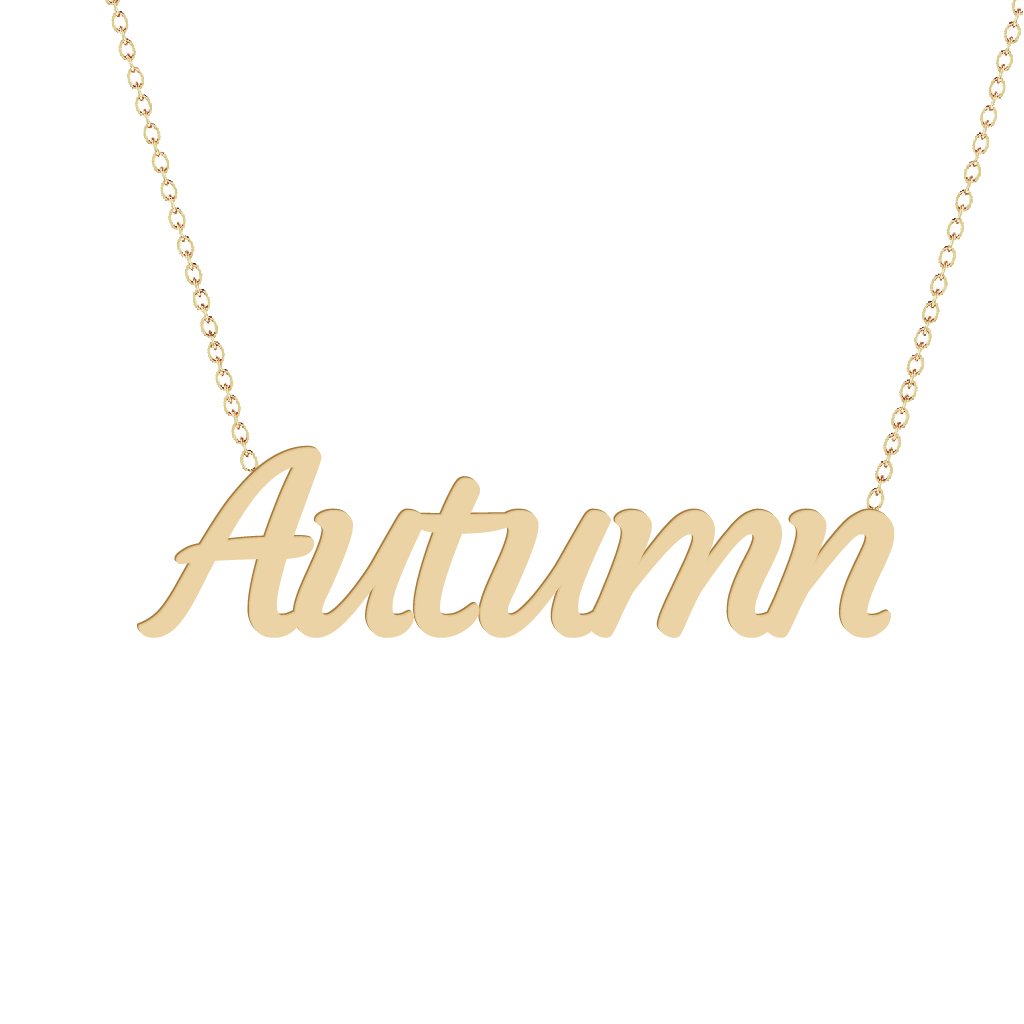 Gold Name Necklace - Autumn