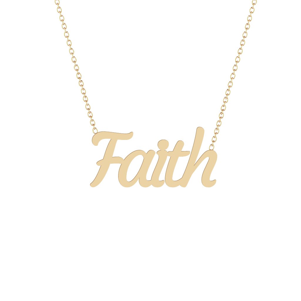 Gold Name Necklace - Faith