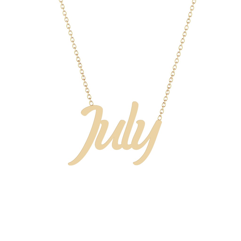 Gold Name Necklace - July